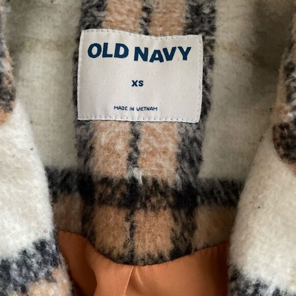 Old Navy Women’s Utility Plaid wool blend Jacket / Shacket Lined Size XS - Picture 5 of 7